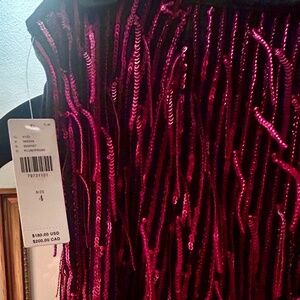 Anthropologie Hot Pink Sequin Wide-Leg Pants – Brand New with Tags